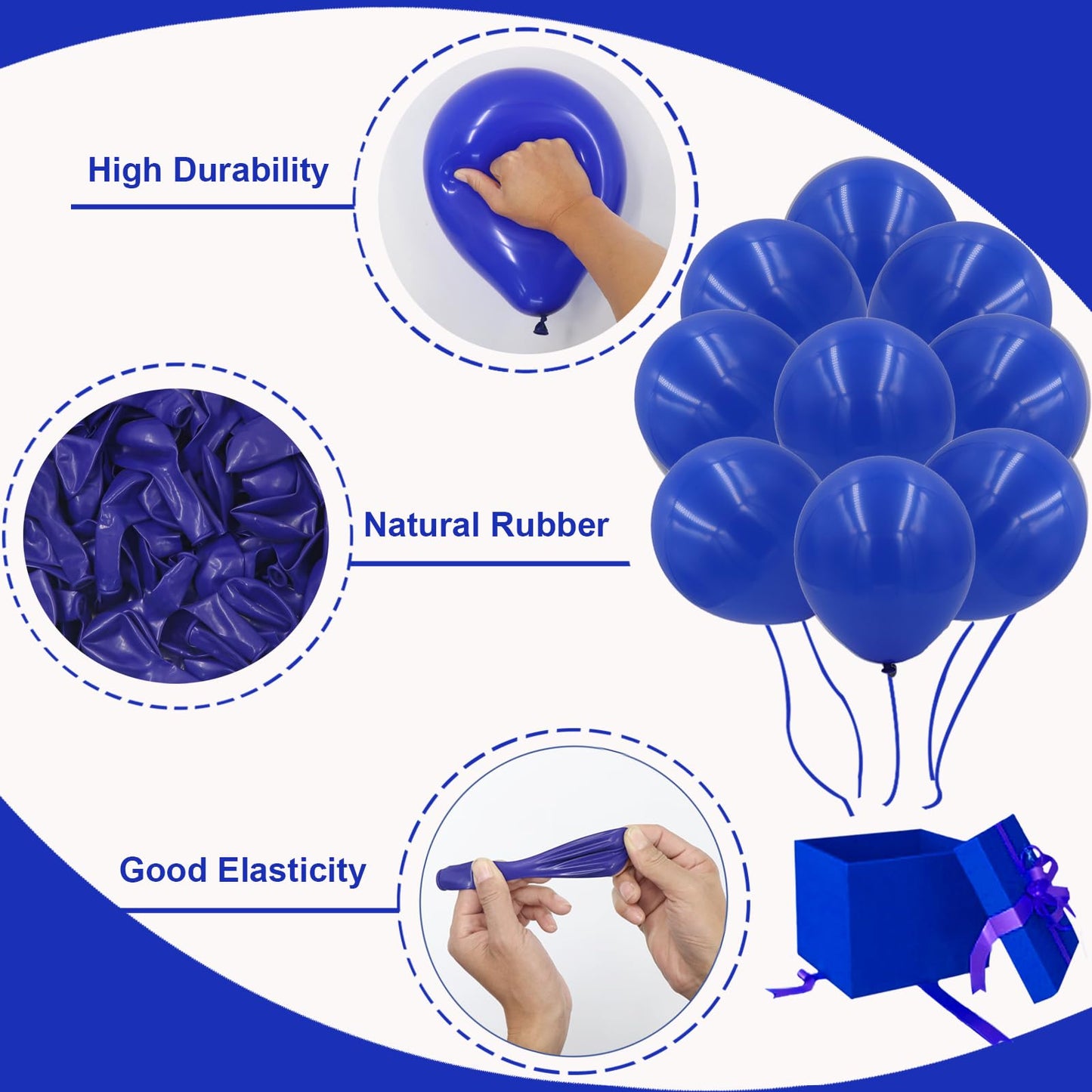 Royal Blue Balloon In Different Sizes 5 10 12 18Inch-134Pcs Royal Blue Balloons For Garland Arch