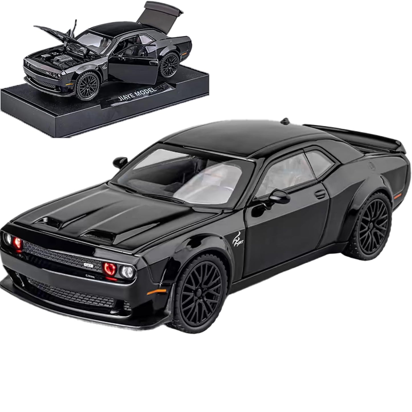 Erbadihago Toy Car Model 1/32 Dodge Challenger Hellcat Alloy Model Car With Light And Sound Collectible Model Cars Pull Back Toy