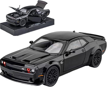 Erbadihago Toy Car Model 1/32 Dodge Challenger Hellcat Alloy Model Car With Light And Sound Collectible Model Cars Pull Back Toy