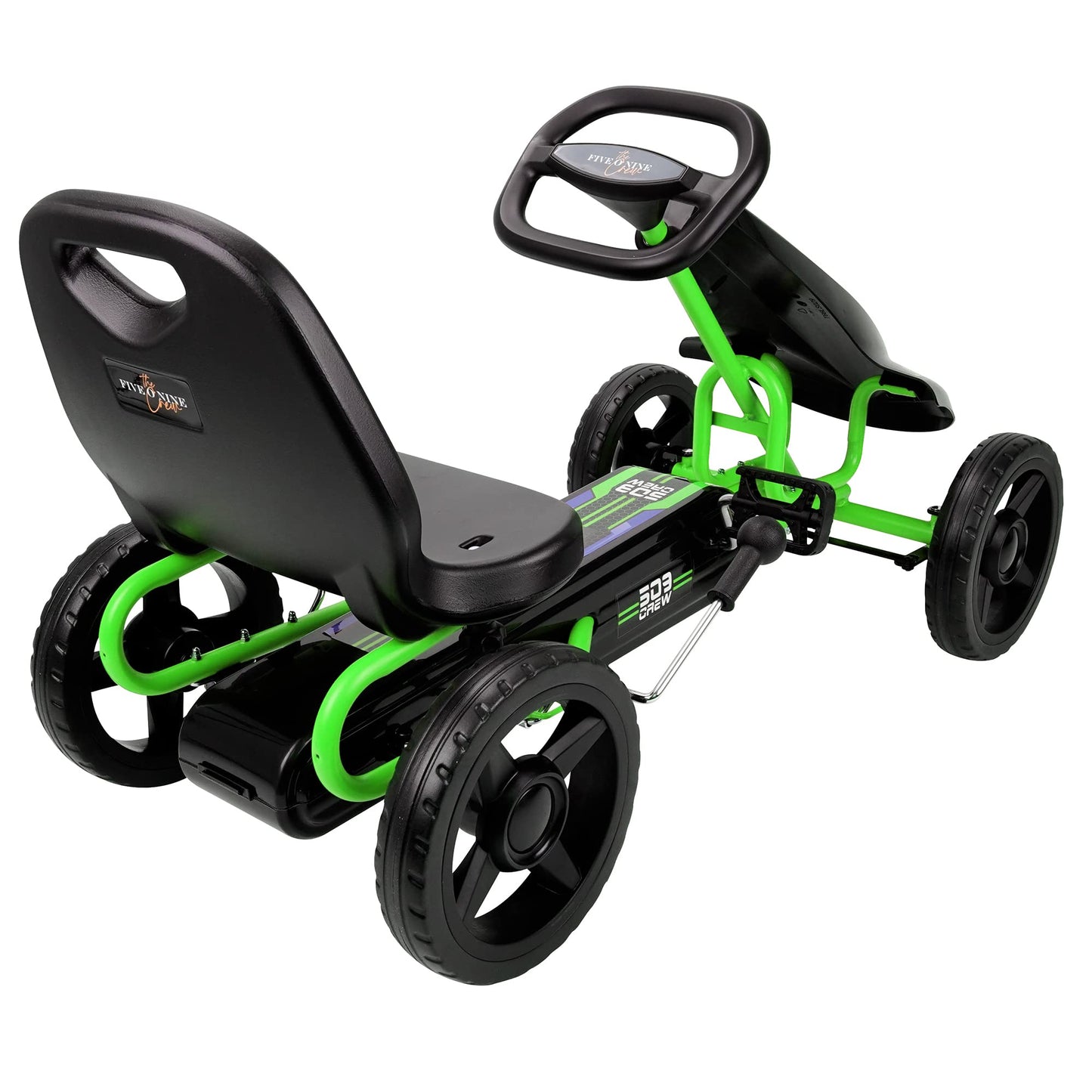 509 Crew Air Jet Pedal Go Kart - Green - Kids, Sporty Graphics on The Front Fairing, Adjustable Bucket Seat, 4 Spoke Rims w/ 10