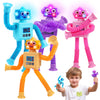 Delighkidz Robot Fidget Toys For Kids : 4 Pack Led Robotic Pop Tubes Telescopic Suction Cup Sensory Toy For 2 3 4 5 6 7 8 Year Old Boys Girls Easter Birthday Gifts For Kid Ages 2-4 Toddler Travel Toy