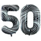 Goer Number 50 Balloons For 50Th Birthday Party Decorations,42 Inch Jumbo Foil Helium Balloons For 50Th Anniversary (Marble Black)