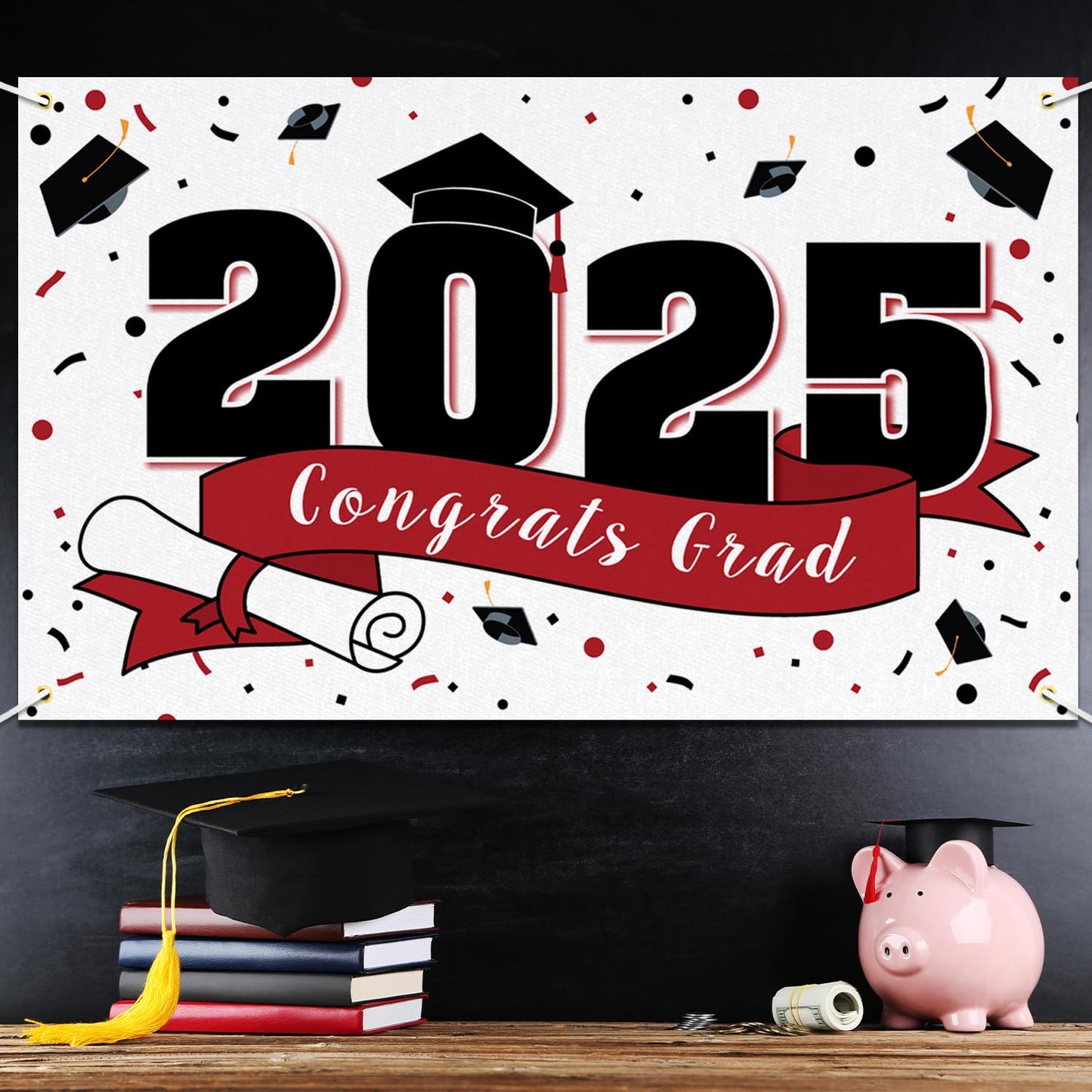 LASKYER 2025 Congrats Grad Graduation Party Decorations - Class of 2025 Large Hanging Photoprop Backdrop Banner,2025 Gard Sign D