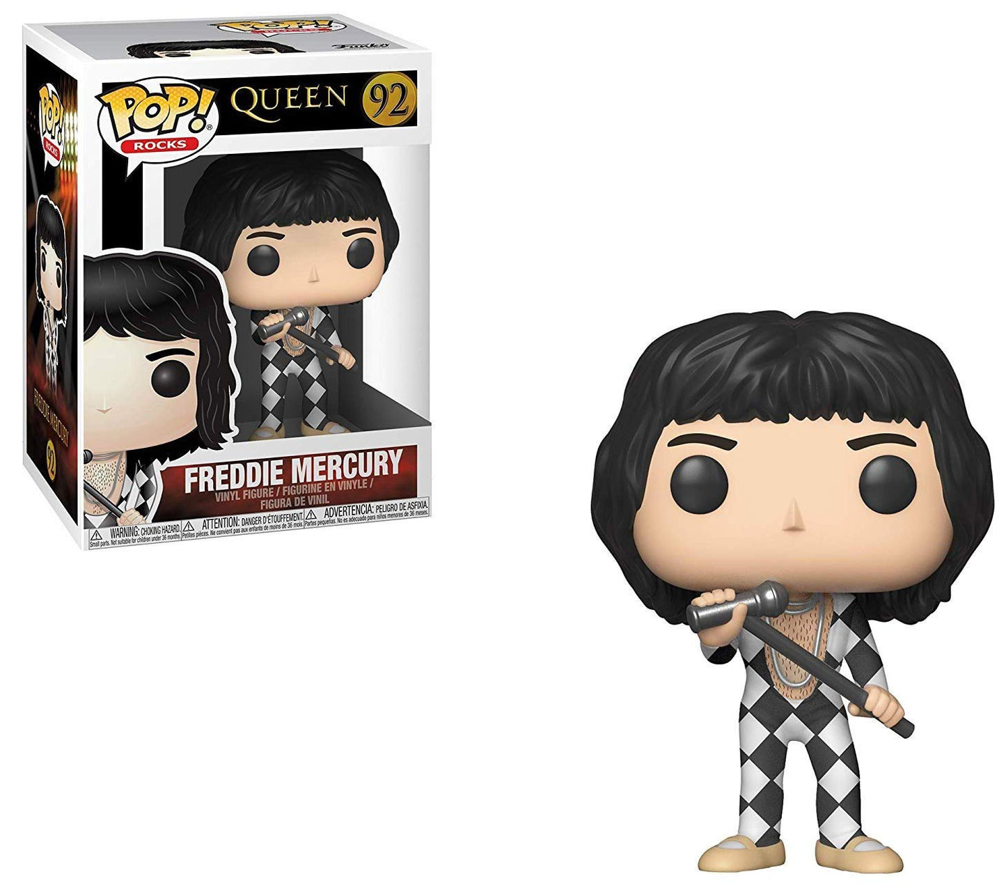 Funko Pop Rocks Freddie Mercury Toy, Multicolor Vinyl Collectible Figure, Model 33731