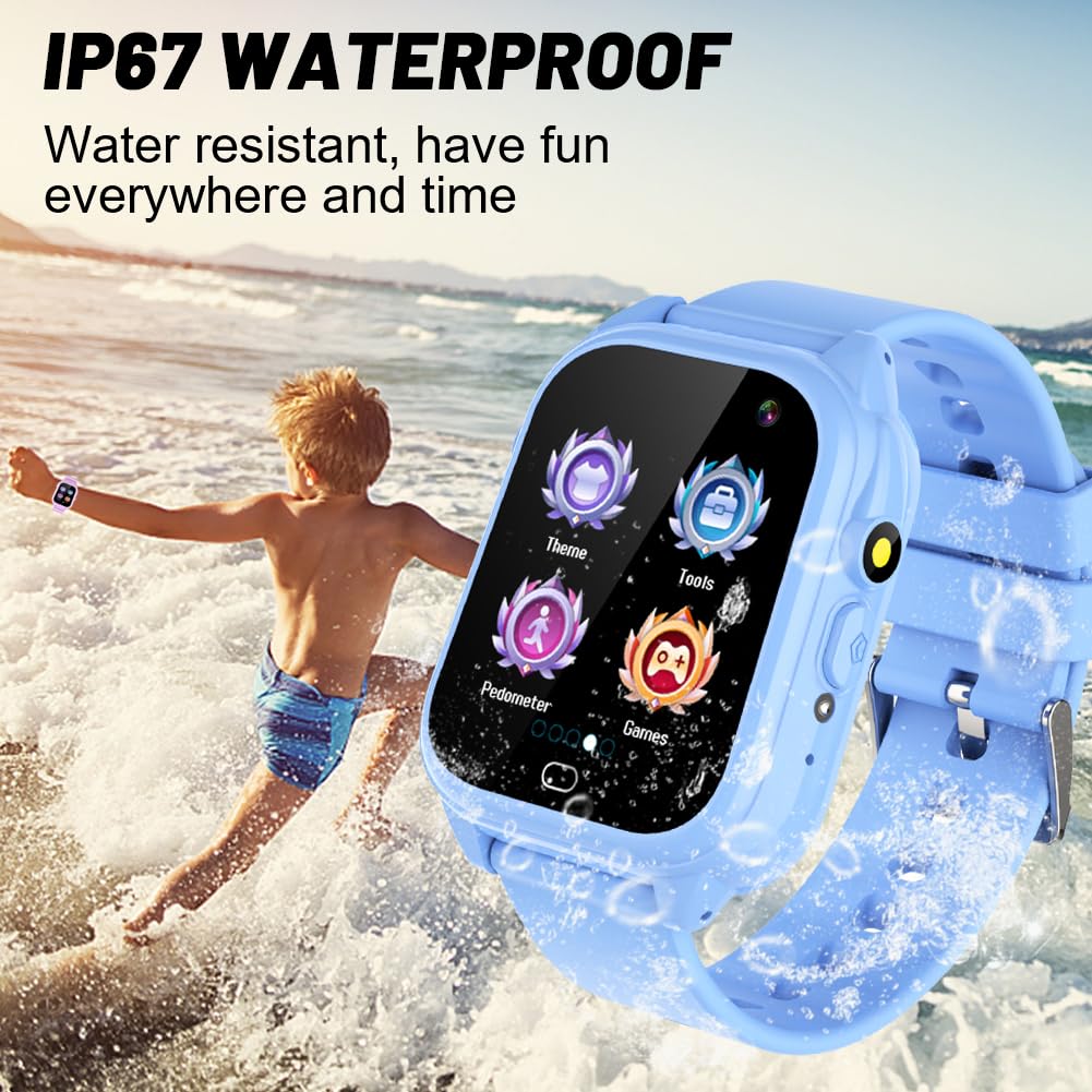 Kids Waterproof Smart Watch For Boys Girls Ages 3-12 Learning Toys Easter Basket Gifts With 26 Games Camera Video 1.44' Touchscreen Music Player Alarm Clock Flashlight Pedometer Toddler Watches ?