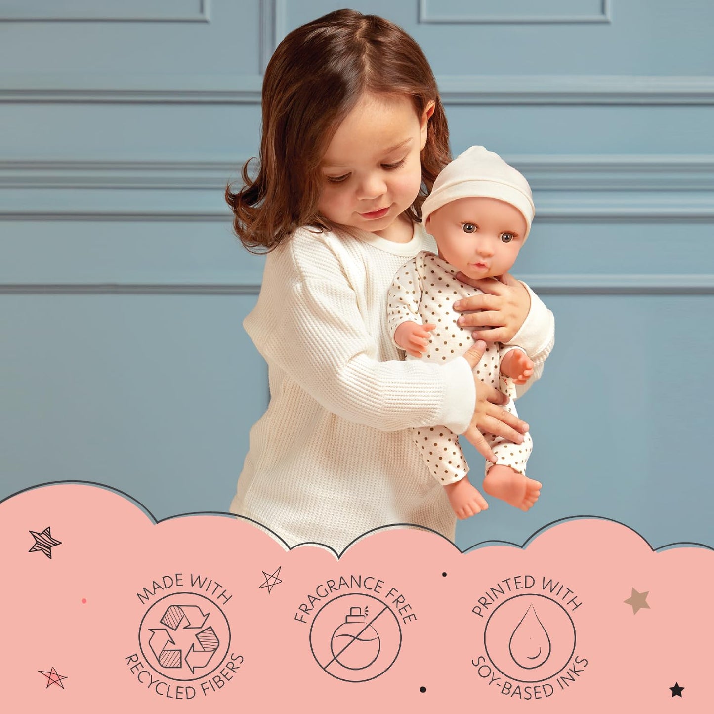 LullaBaby 14-inch Water-Safe Bath Doll, Fair Skin Tone & Blonde Hair, Toddler Bath Toys with Towel & Ducky, Ages 2 & Up