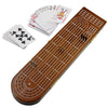 Juegoal Wood Cribbage Board Game Set 3 Tracks With Metal Pegs, Cards, Storage Area