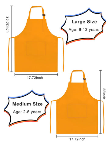 Iagbibui Kids Apron, 12 Pack Kids Aprons For Girls Boys, Children Art Painting Aprons Kitchen Classroom Cooking Baking For Age 6