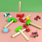 Aihsumc 10 Pcs Kids Wooden Hammer Toy With 100 Pcs Colorful Wood Golf Tees, Small Plastic Hammer Simulation Hammers Educational