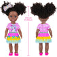 Ecore Fun 14 Inch Black Doll with Black Baby Doll Clothes Accessories - Including Dress  Top  Skirt  Shoes  Comb  Mirror  Hairclip  Phone & Stickers - African Realistic Silicone Girl Dolls for Girls