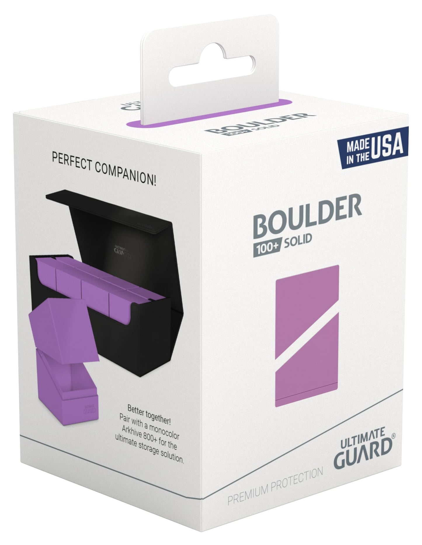 Ultimate Guard Boulder Solid 100+, Deck Case For 100 Double-Sleeved Tcg Cards, Lavender, Secure & Durable Storage For Trading Ca