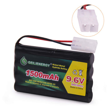 QBLPOWER 9.6V 1500mAh NI-MH Rechargeable Battery Pack for RC Car Truck Tank and Vehicles and Charger Cables(2 Pack)
