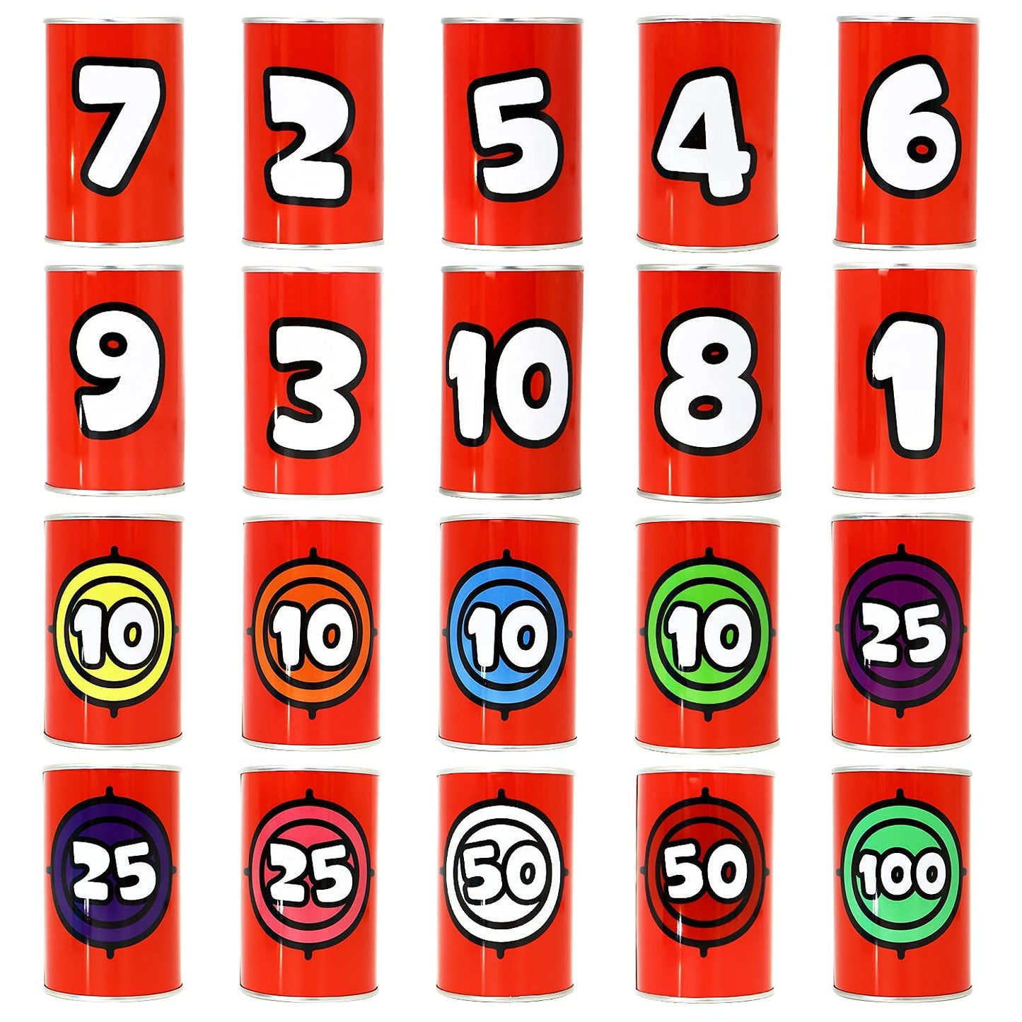 JOYIN 13 Pcs Carnival Party Bean Bag Toss Game  Sturdy Knockdown Can  Birthday Easter Party  Family  Best Outdoor and Indoor Games  Easter Egg Hunt for Classroom Gifts (Number Style)