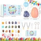 24 Pack Filled Easter Eggs Fillers Set - Easter Basket Fillers for Teens, Not Prefilled Easter Eggs with Natural Crystals & Rock