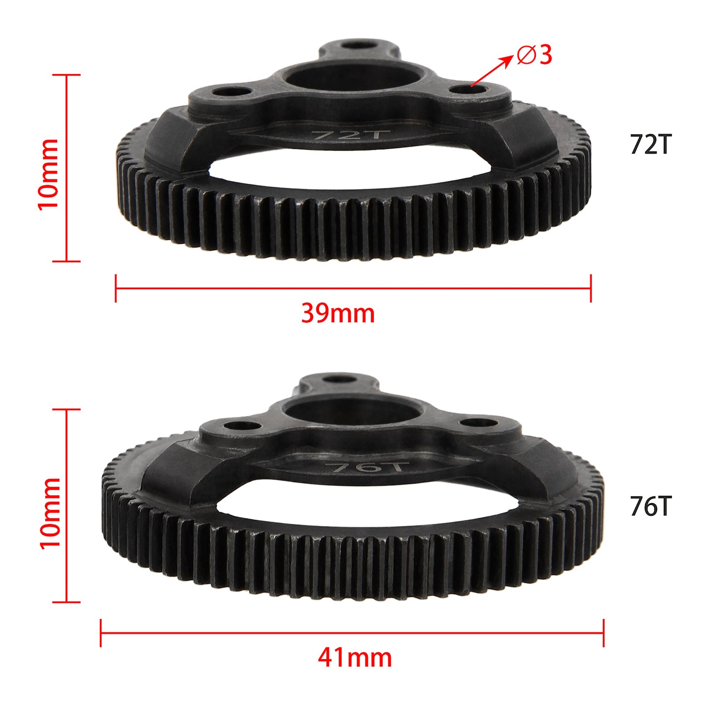 Dkky Spur Gear For Traxxas 2Wd Slash Drag Slash Bandit Upgrade Parts (72T-76T/48P)