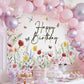 Avezano Wildflower Birthday Backdrop Girls Floral Birthday Banner Spring Wildflower Birthday Party Decorations Background 70.8 x