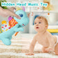 Baby Dino Plush Soft Stuffed Animal Toy For 0-3-6-12+ Months,Infant Musical Toy With Rattle,Squeaker,Sensory Crinkle,Teether & T