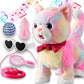 Colorful Leash Walking Cat Set Interactive Talking Cat Singing Dancing Kitten Mimicking Repeat What You Say Kitty Touch And Voice Control Nodding Wagging Tail Plush Electric Kitty For Kid Gril