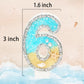 ElekFX Birthday Candle for Cake, Number 26, 2.76 inch, Silver Wax Starfish Sequins Decoration for Birthday Party