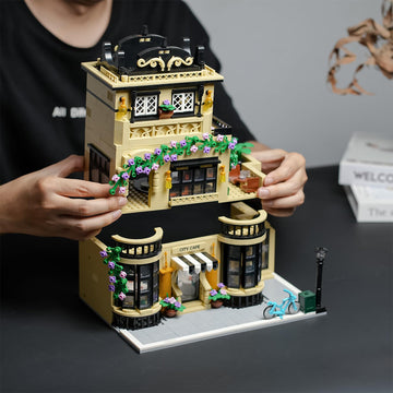 Enjbrick Flowers City Coffee Shop Building Set For Adutls,Architecture Building House Kit For Boys And Girls 8-14 Years 1443 Pcs