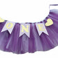 Purple 1st Birthday Baby Tutu for High Chair Decoration and ONE Pennant Mermaid Happy Birthday for Highchair