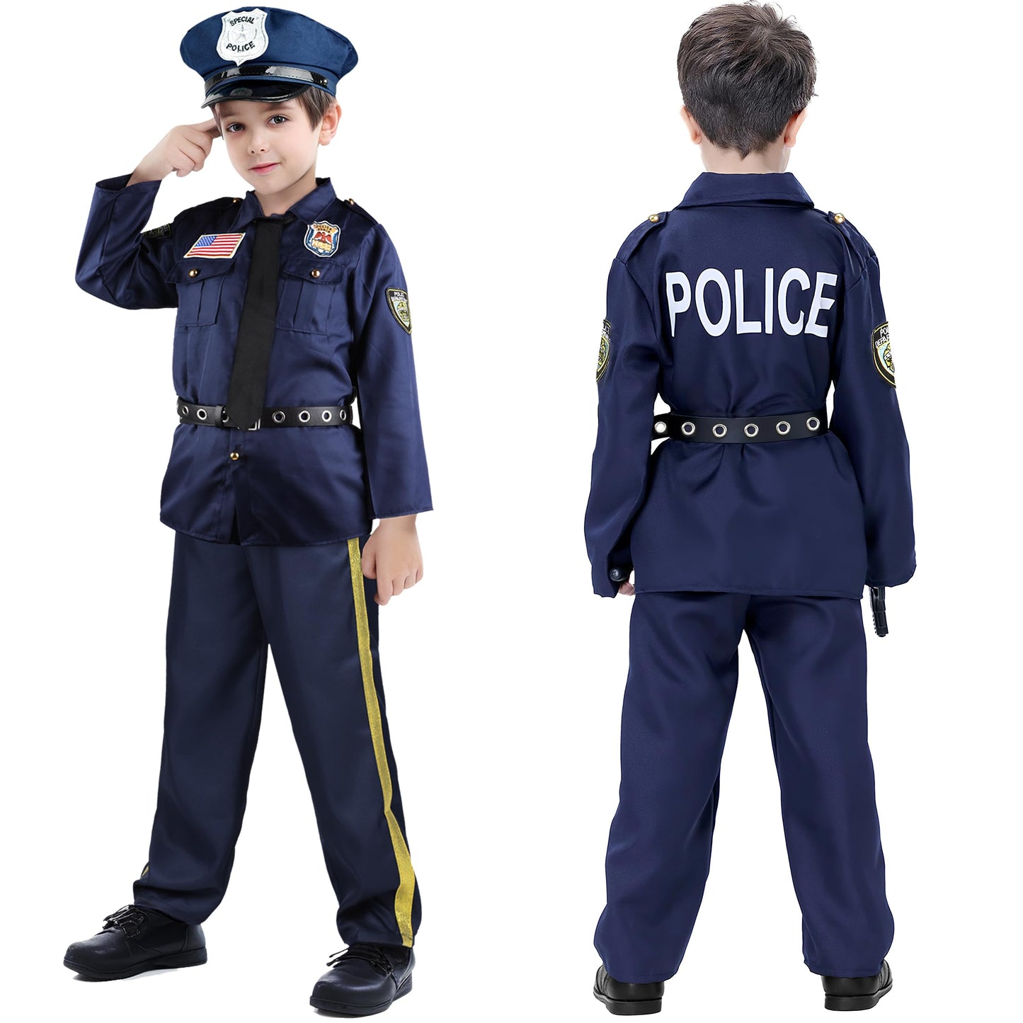 Joycover Police Officer Costume For Kids - Police Uniform For Kids, Kids Halloween Costumes For Boys Girls, Toddler Dress Up, Co