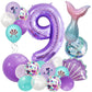40 Inch Purple Number 9 Balloon,Giant Large Number 9 Balloon,9Th Birthday Mermaid Balloons,Children'S Birthday Party Baby Shower