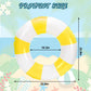 Whaline 4Pcs White Yellow Inflatable Swimming Float Toy Striped Swim Ring Fun Print Pool Lounger Tube for Teen Boy Girl Summer Swimming Beach Party  22.8 Inch