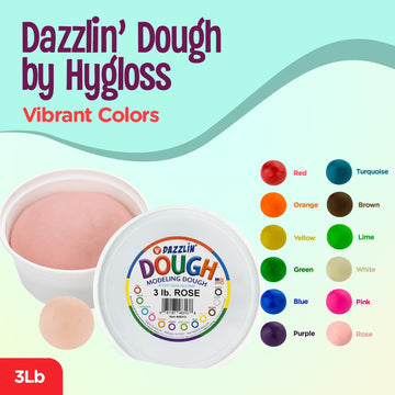 Hygloss Products Dough, Non-Toxic Modelling Compound for Arts & Crafts, Learn, Bulk Pack, 3 lb. Rose