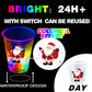 24 Pcs Christmas Party Cups,Glowing Christmas Flashing Theme Party Cups,Decoration Cups for Christmas Party Supplies, Party Favo