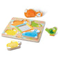 Melissa & Doug First Play Peek-a-Boo Pets Wooden Touch and Feel Puzzle with Mirror Mirror Toy for Babies and Toddlers, Sensory T