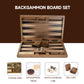 GSE Games & Sports Expert enhanced Wooden Folding Inlay Backgn Board Game Set  Classic Traditional Strategy Board Games (Double Stripe- 17 Inches)