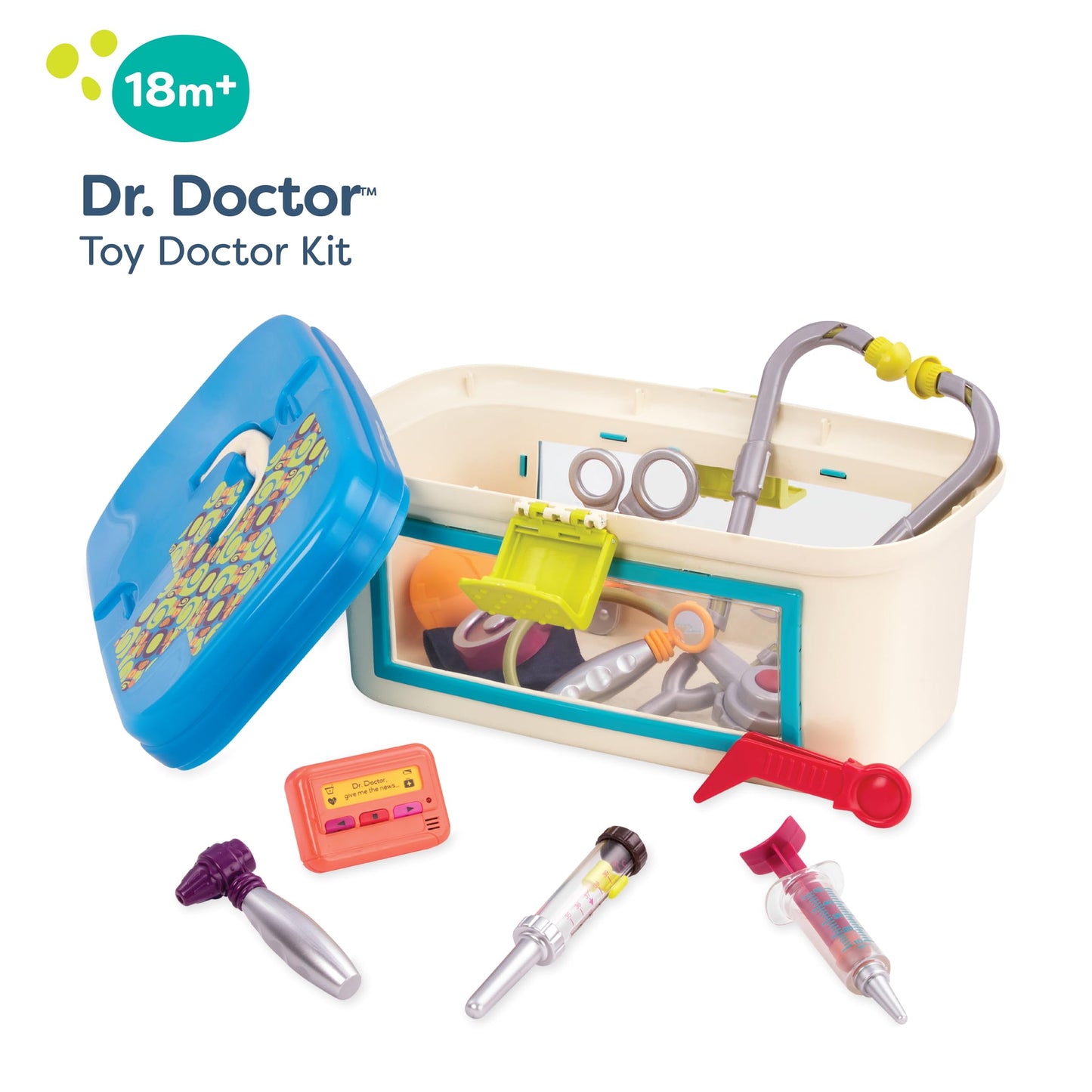B. toys - Doctor Play Set For Kids - Kids Doctor Toys - 10 Pieces - Realistic Medical Tools - Pretend Play Kit For Toddlers - Dr