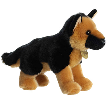 Aurora® Adorable Miyoni® German Shepherd Stuffed Animal - Lifelike Detail - Cherished Companionship - Black 10 Inches
