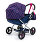 Bayer Dolls 4-In-1 Toy Baby Doll Pram Stroller Cosy Set - Dolls Up To 18'' (Blue/Purple)