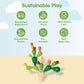 PlanToys Balancing Cactus | Montessori Wooden Toy for Toddlers | STEM Game for Fine Motor Skills, Logic & Coordination | Eco-Fri