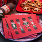 Nutcracker Themed Red Square Christmas Paper Plates Strong Feel Disposable Xmas Serving Dishes Recyclable Tableware Decorations