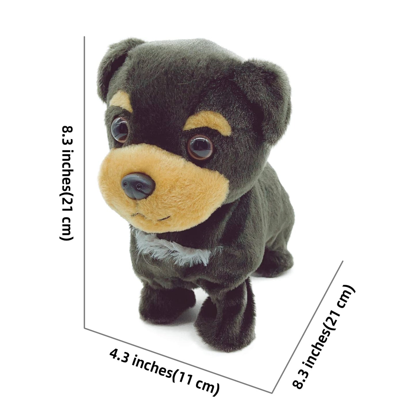 Yh Yuhung Walking And Barking Toy Dog With Remote Control Leash Puppy Interactive Stuffed Animated Dog Toys For Kids Gift(Black)