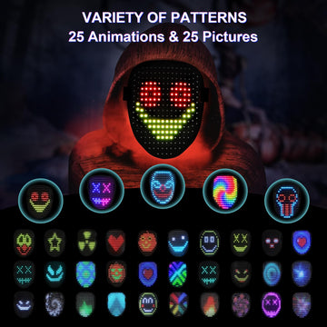 QAQ LED Mask Light Up Mask with Gesture Sensing, Cool Stuff Toys Gifts for Boys Girls, Cool Toys Gifts for Halloween Costumes Ch