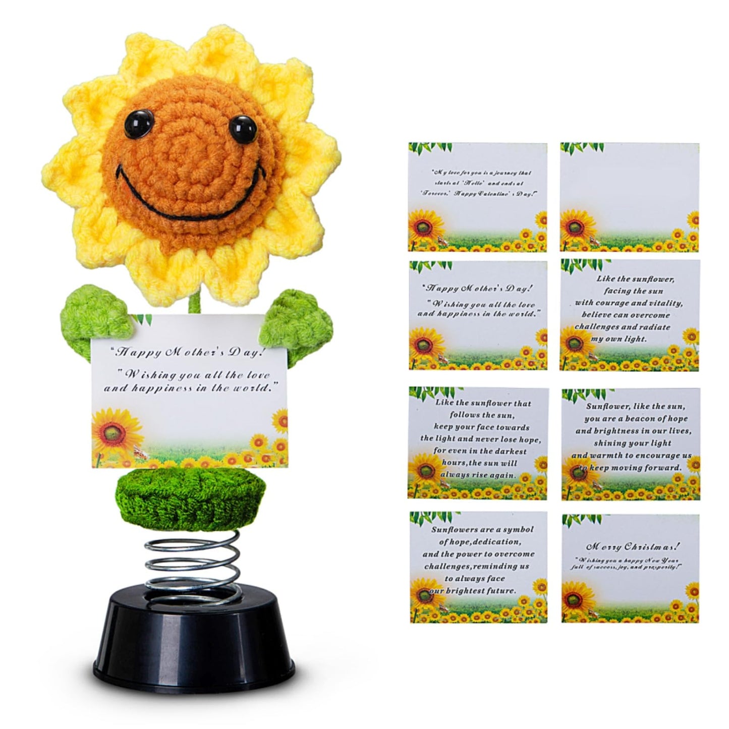 Levvohd Handmade Emotional Support Sunflower Gifts For Women, With Positive Affirmations Cards College Student Inspirational Gif