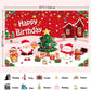 LDWLYW Christmas Birthday Backdrop Happy Birthday Christmas Banner Backdrop for Girls Kids Red Christmas Birthday Party Decorati