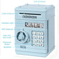 Adevena Electronic Piggy Bank, Mini Atm Password Money Bank Cash Coins Saving Box For Kids, Cartoon Safe Bank Box Perfect Toy Gifts For Boys Girls (Light Blue)
