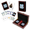 Military Gift Shop Uscg Playing Cards With Dice - Wooden Keepsake Box Adorned With Metal Uscg Medallion.- Veteran Owned Business