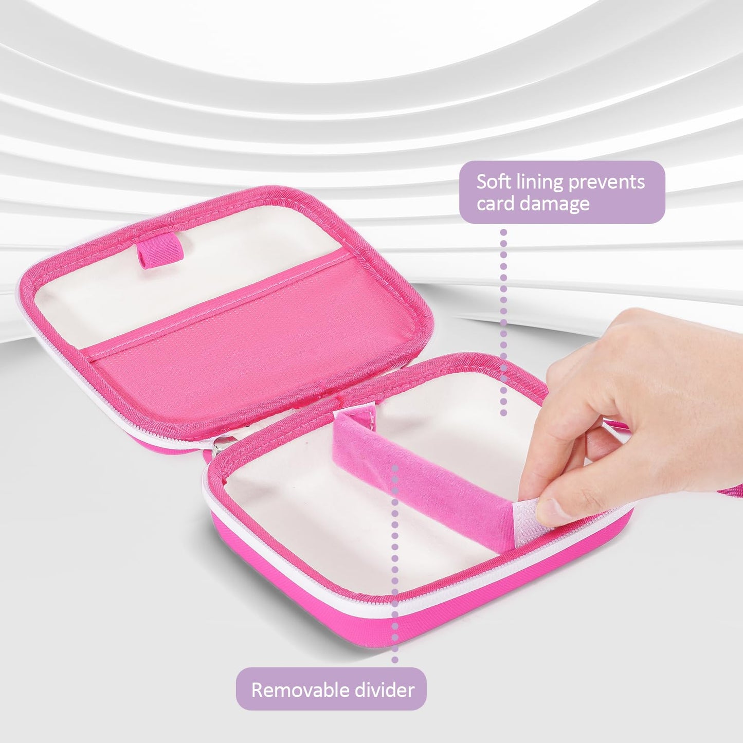 Procase Hard Playing Card Game Carrying Case, Travel Storage Box Holds 300+ Trading Cards, Bag Holder For Classic Board Game Uno, Five Crowns,Skyjo, Playmonster And More (Case Only) -Pink
