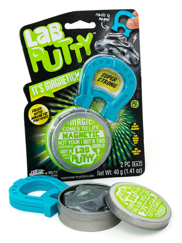 Ja-Ru Lab Putty Magnetic Slime With Magnet & Tin Container (1 Unit) Squishy Fidget Toy Magnetic Putty For Kids. Non Sticky Slime. Anger Management Toys. Sensory Party Favors. 9575-1A