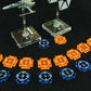 Litko Space Fighter Target Lock Token Set | Ship Number | Compatible With Star Wars: X-Wing (Single-Sided #1-9, Fluorescent Blue & Fluorescent Orange)