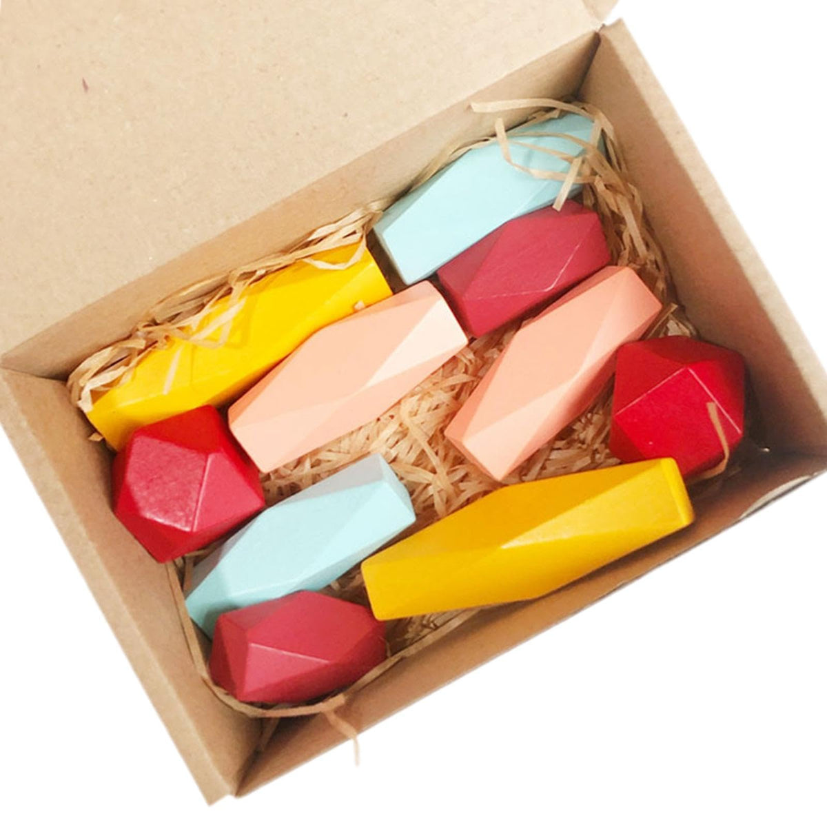 Club BollywoodWooden Sorting Stacking Stones Fine Motor Skill Stacking Toys For Boys Girls 10 Pieces|Baby | Toys For Baby | Deve