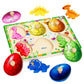 Qodoflr Wooden Puzzles For Toddlers 18+ Months, Dinosaur Egg Shape Puzzle For Boy Girl, Montessori Shapes Sorter Board Puzzle Fo