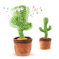 Dancing Cactus Talking Toy,Wriggle Singing Mimicking Cactus,Repeat What You Say,Sing,Dance,Recording,Led(120 Songs)