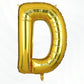Flyloons Gold D Letter Foil Balloon Alphabets Balloons Perfect for Birthday Decoration Items, Anniversary, Bachelorette, Wedding